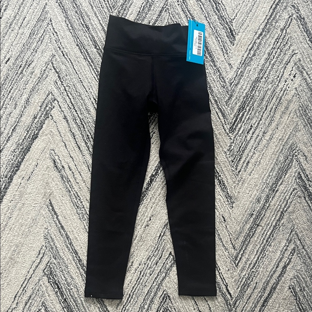NWT Terez Kids Girls TLC Black Leggings Size 7/8